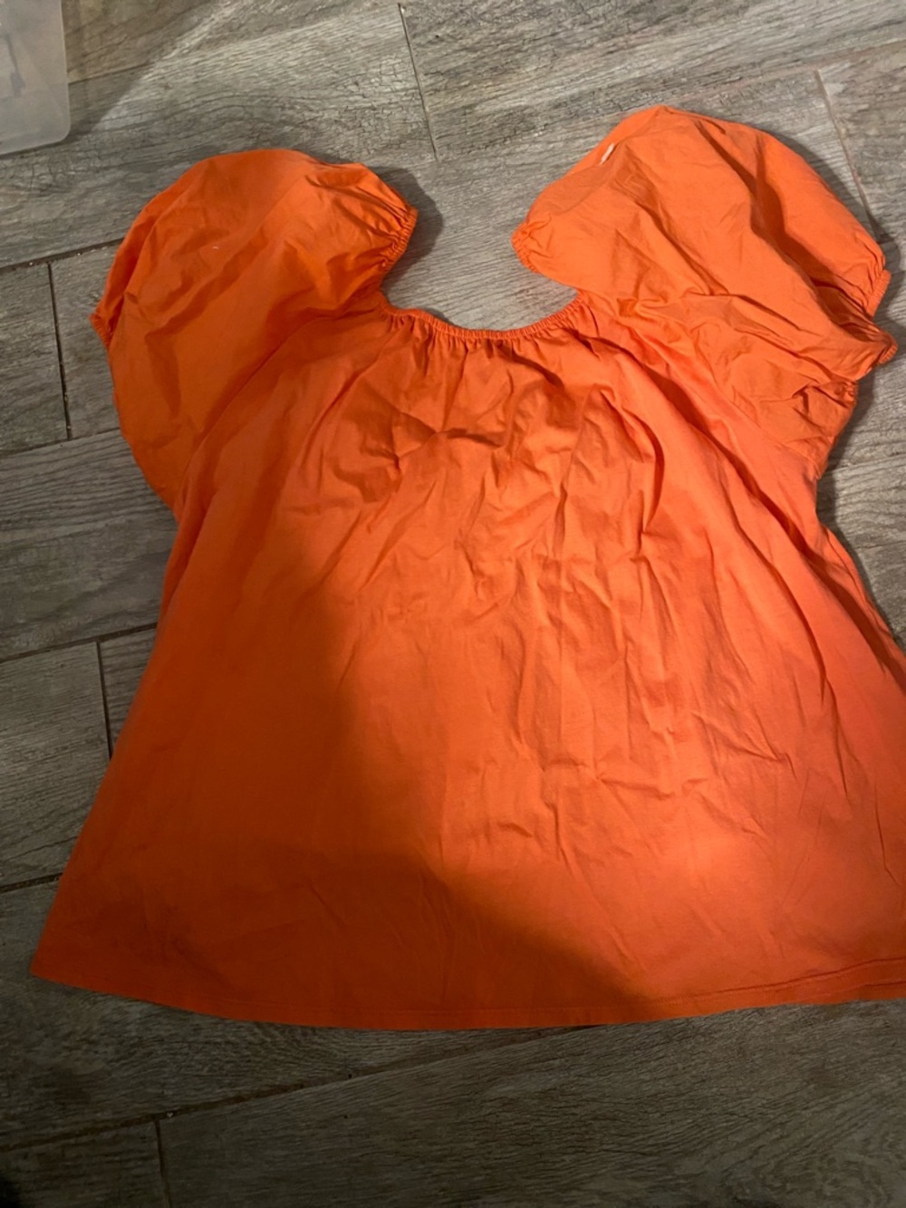 Orange Puff-Sleeve Women’s Top C353